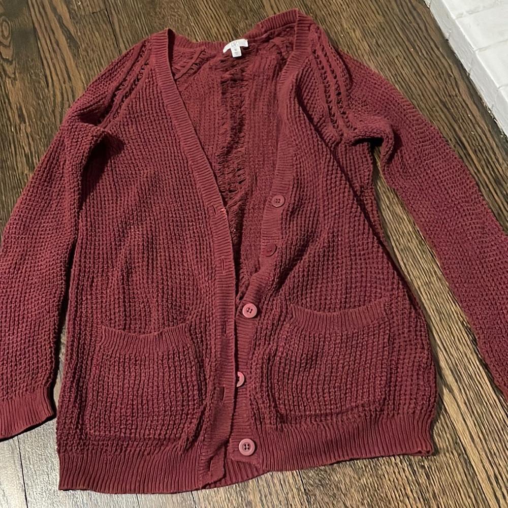 BP long burgundy cardigan